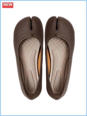 Tabi Ballet Flats Wide Width Split Toe Leather Women's Dressy Casual Shoes